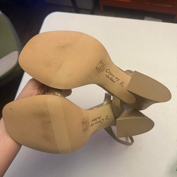 Circus NY by Sam Edelman Holly Size 7.5 Gold Heels - Picture 2 of 2